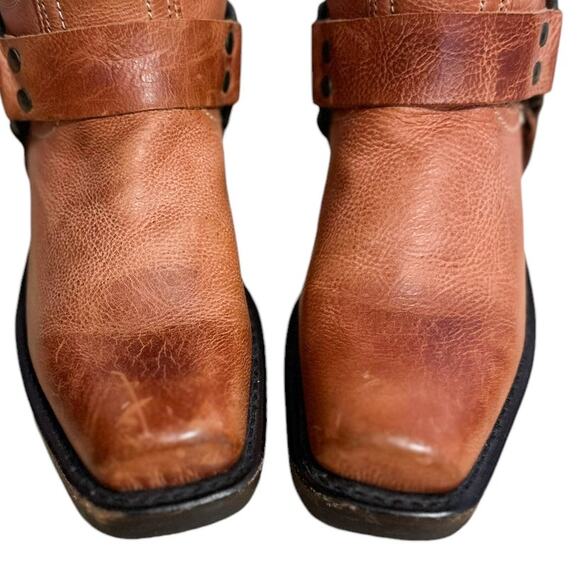 Frye Vintage Peach Eagle Harness Leather Mid Calf Boots Size 6 - Picture 5 of 13